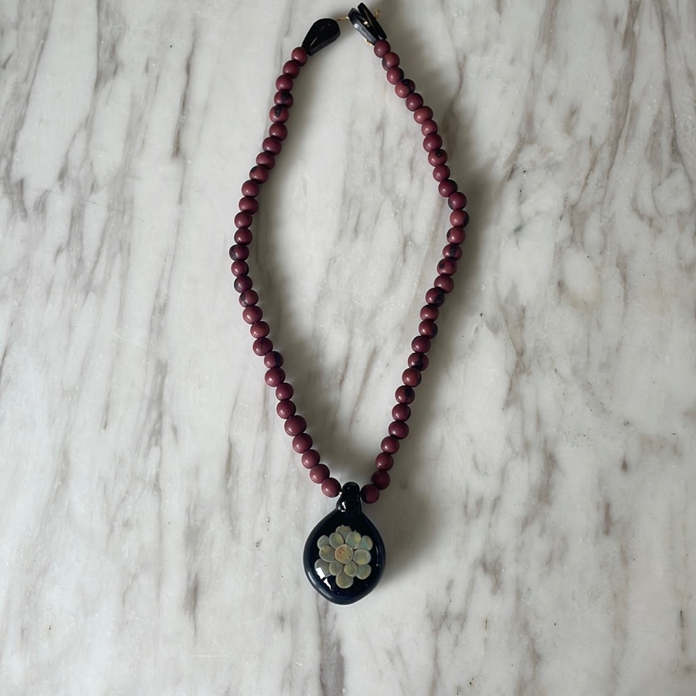 One of a kind glass artisan necklace